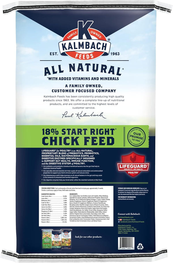 18% All Natural Start Right Chick Crumbles - 25 lb