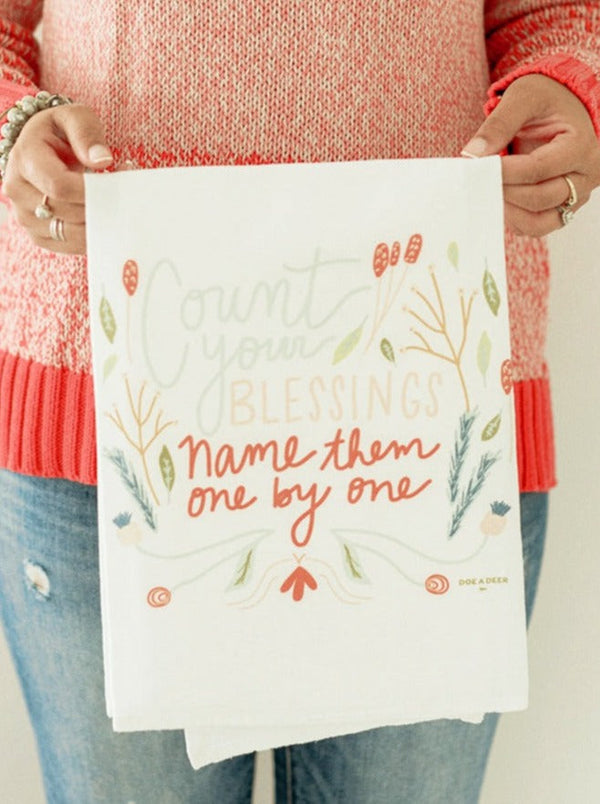 Comptez vos bénédictions - Serviette en sac de farine