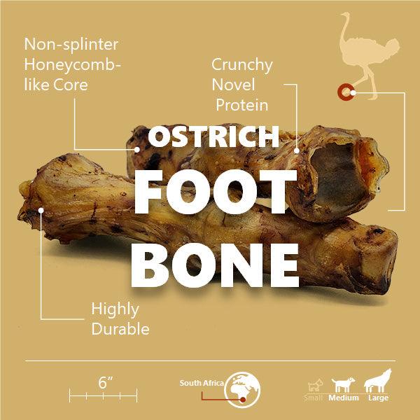 Ostrich Foot Bone. Long-lasting, Natural Dog Gnaw Treat by Savannah Pet Food
