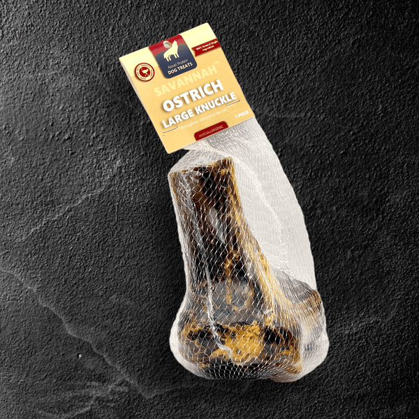 Ostrich Large Knuckle. Long-lasting, Natural Dog Gnaw Treat by Savannah Pet Food