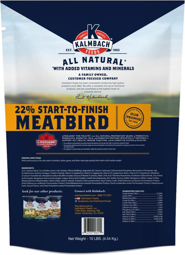 22% ALL Natural  Start to Finish Meatbird Crumbles - 10 lb