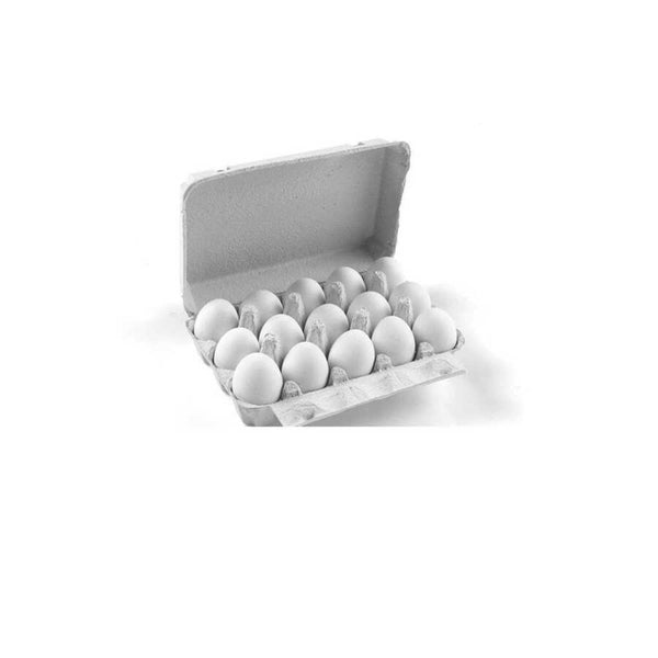 15-Egg Cartons - Natural Pulp, Flat Top Blank