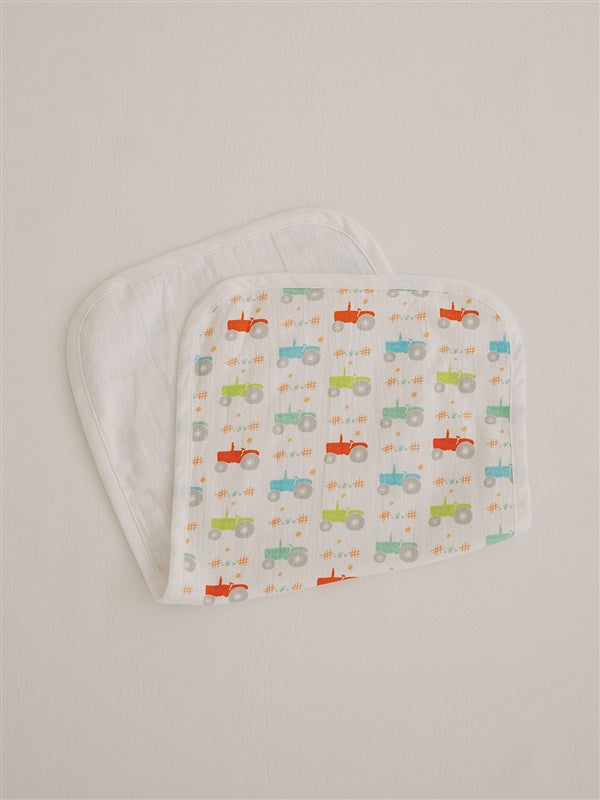 Trusty Tractor- Set of 3 Muslin Burp Cloths