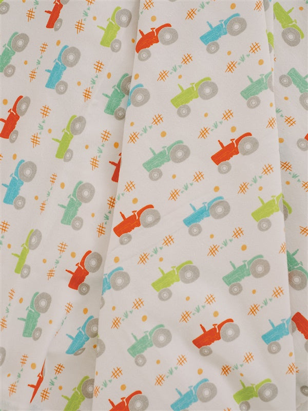 Trusty Tractor | Swaddle + Toddler Blanket