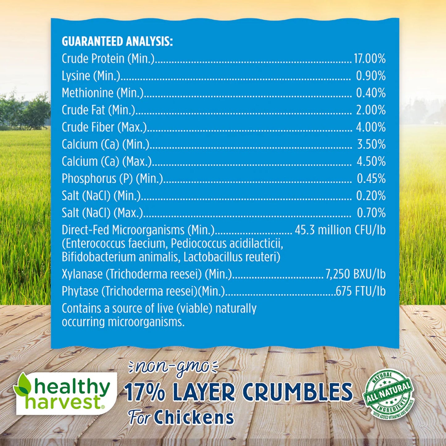 Miettes de couches Healthy Harvest 17 % sans OGM