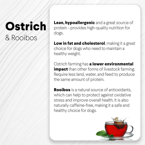 Ostrich Sausages with Rooibos (3oz): The Delicious, Skin-Soothing Treat for Dogs with Allergies