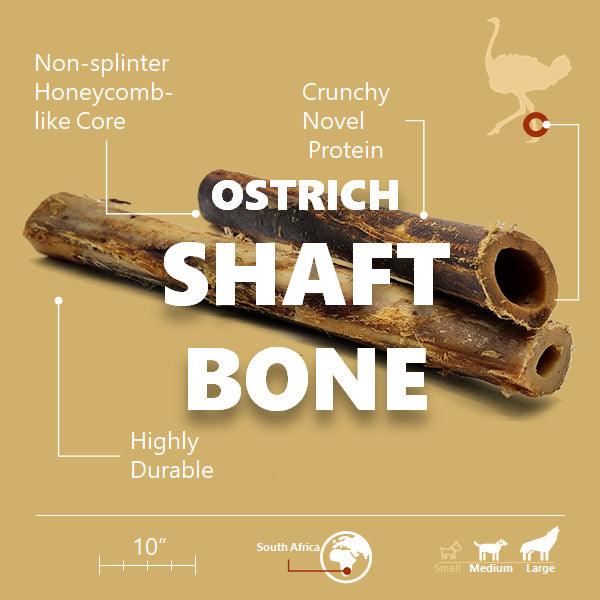 Ostrich Shaft Bone. Long-Lasting, Natural Dog Gnaw Treat by Savannah Pet Food