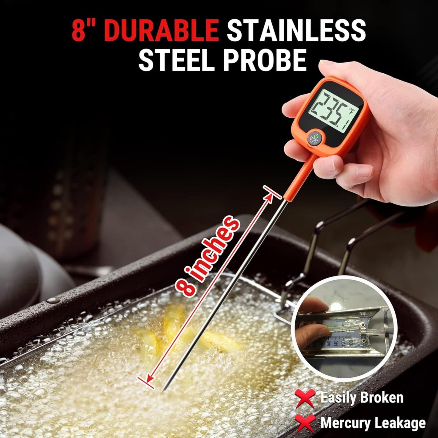 Thermomètre à viande à lecture instantanée ThermoPro TP509 avec clip pour casserole