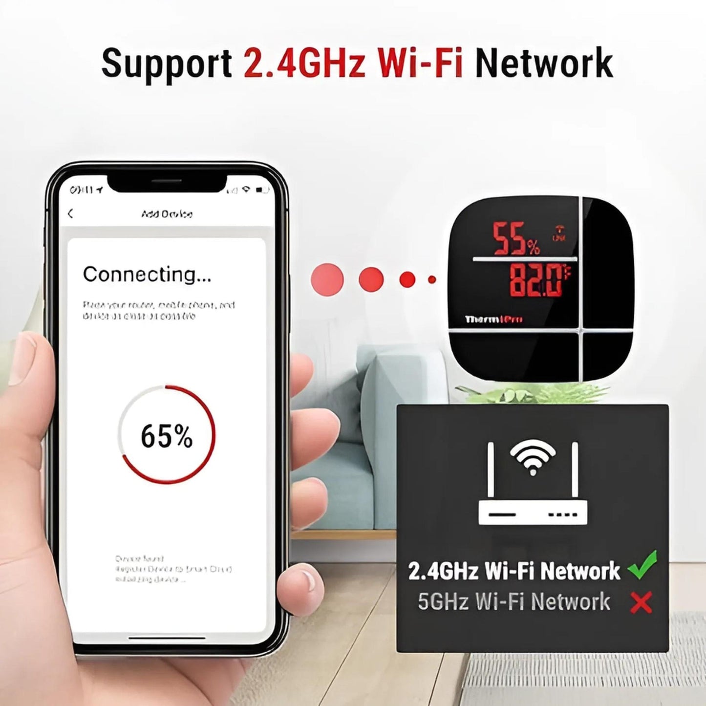 Thermomètre et hygromètre WiFi ThermoPro TP90