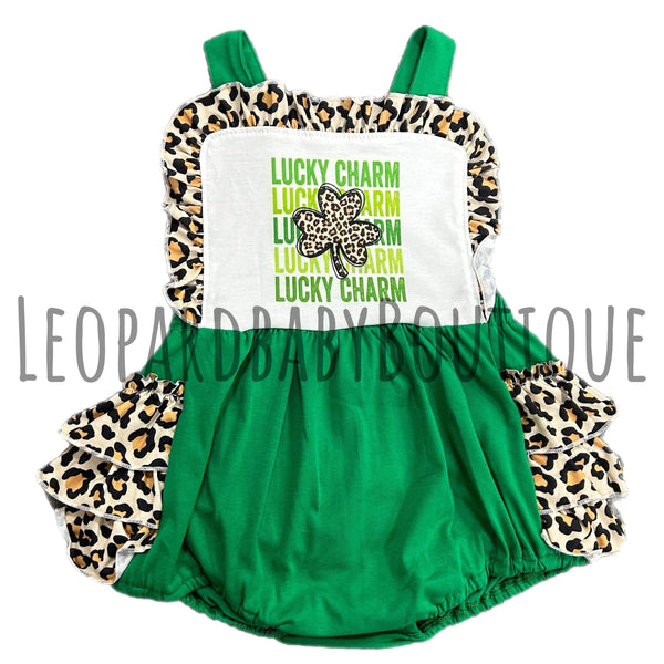 Lucky charm ruffle romper