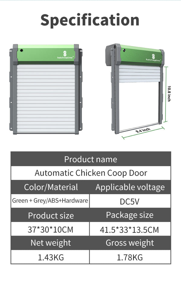 Solar Powered Automatic Chicken Coop Door with Remote